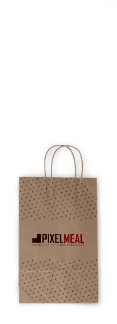 Paper bag with company logo